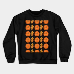Pumpkin and Leafs Halloween Seamless Pattern Design Gifts Crewneck Sweatshirt